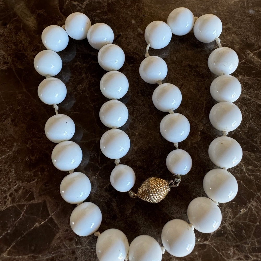 Vintage White Bead Czech Choker